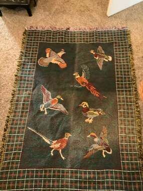 Vintage Goodwin Weavers Pheasant and Duck Hunting blanket